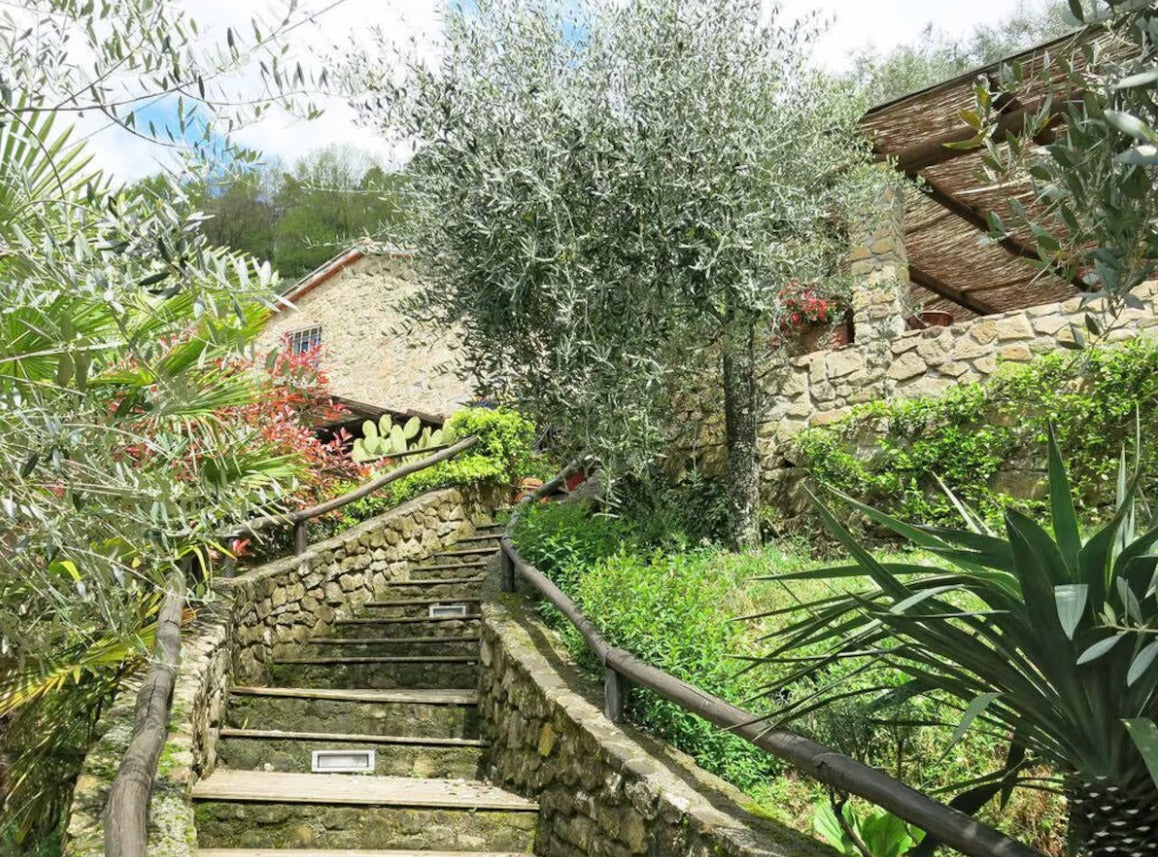 Stone house with a pool