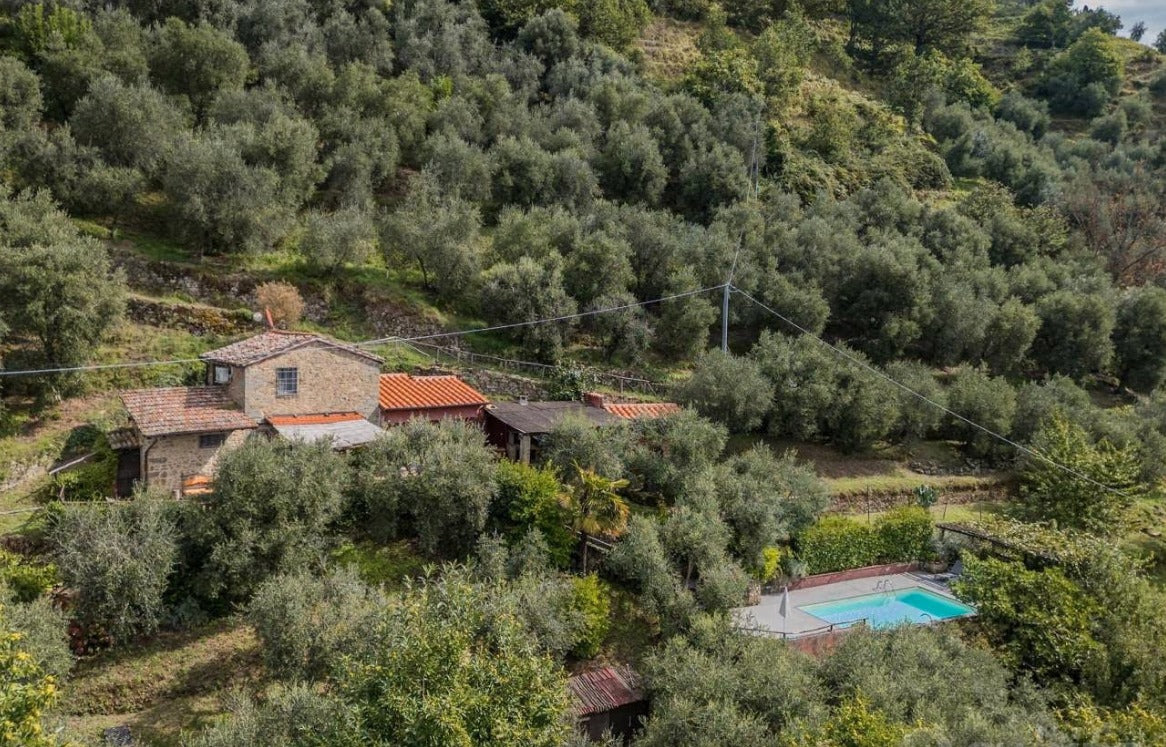 Stone house with a pool