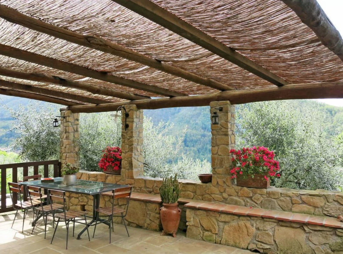 Stone house with a pool