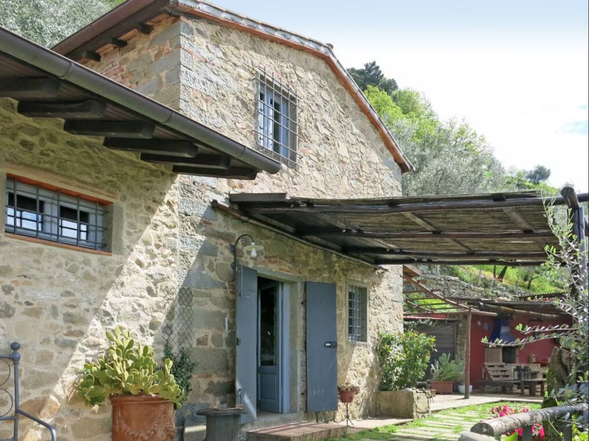 Stone house with a pool